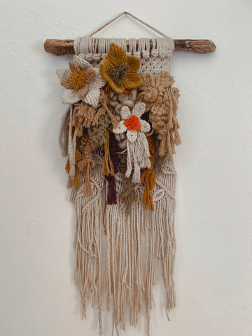 Macrame Wall hanging with boho bouquet
